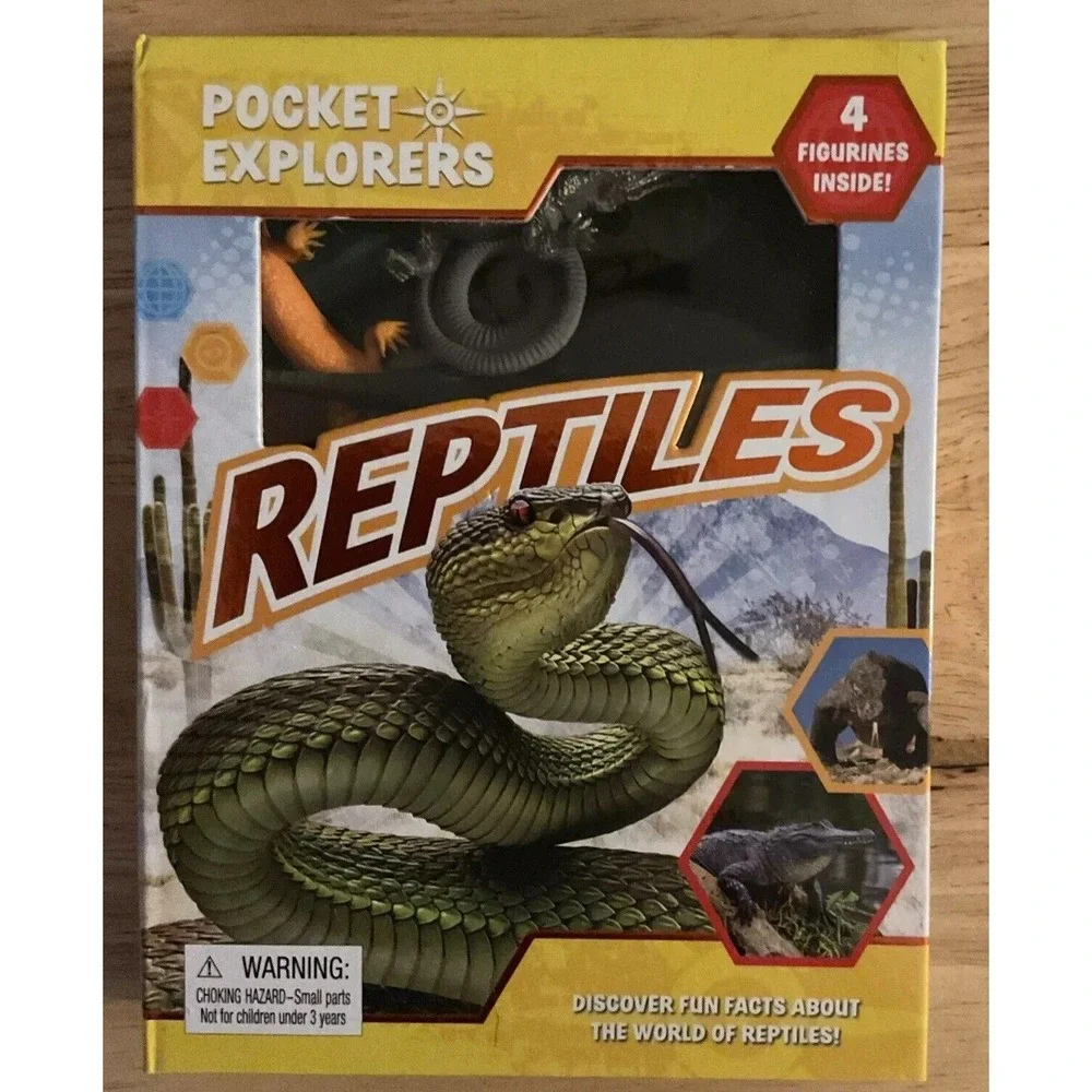 Pocket Explores Set Of 4 Book, Dinosaurs, Wild Cat,‎ Sharks, And Reptiles, 2021